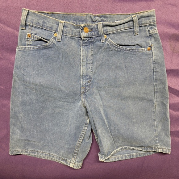 Vintage Levi's 550 Orange Tab Denim Shorts Men's 32 Light Wash USA Made - Picture 3 of 9